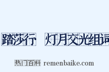 踏莎行·灯月交光组词是什么意思的图片